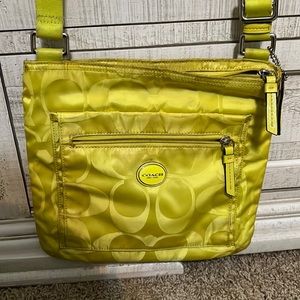 Coach lime green crossbody